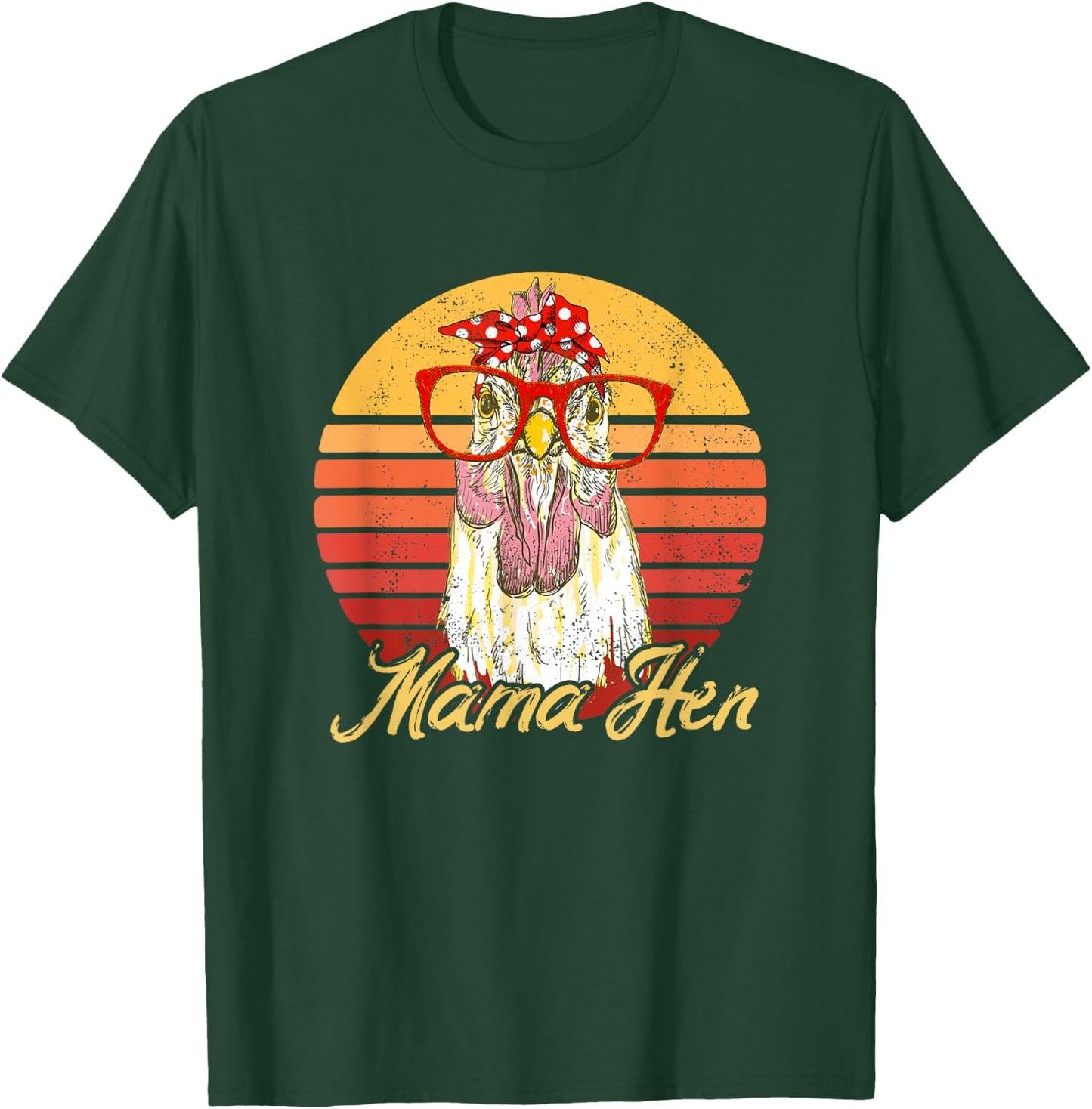 Vintage Mama Hen Chicken Gift Mom Farm T-Shirt - T-Shirt | Forest