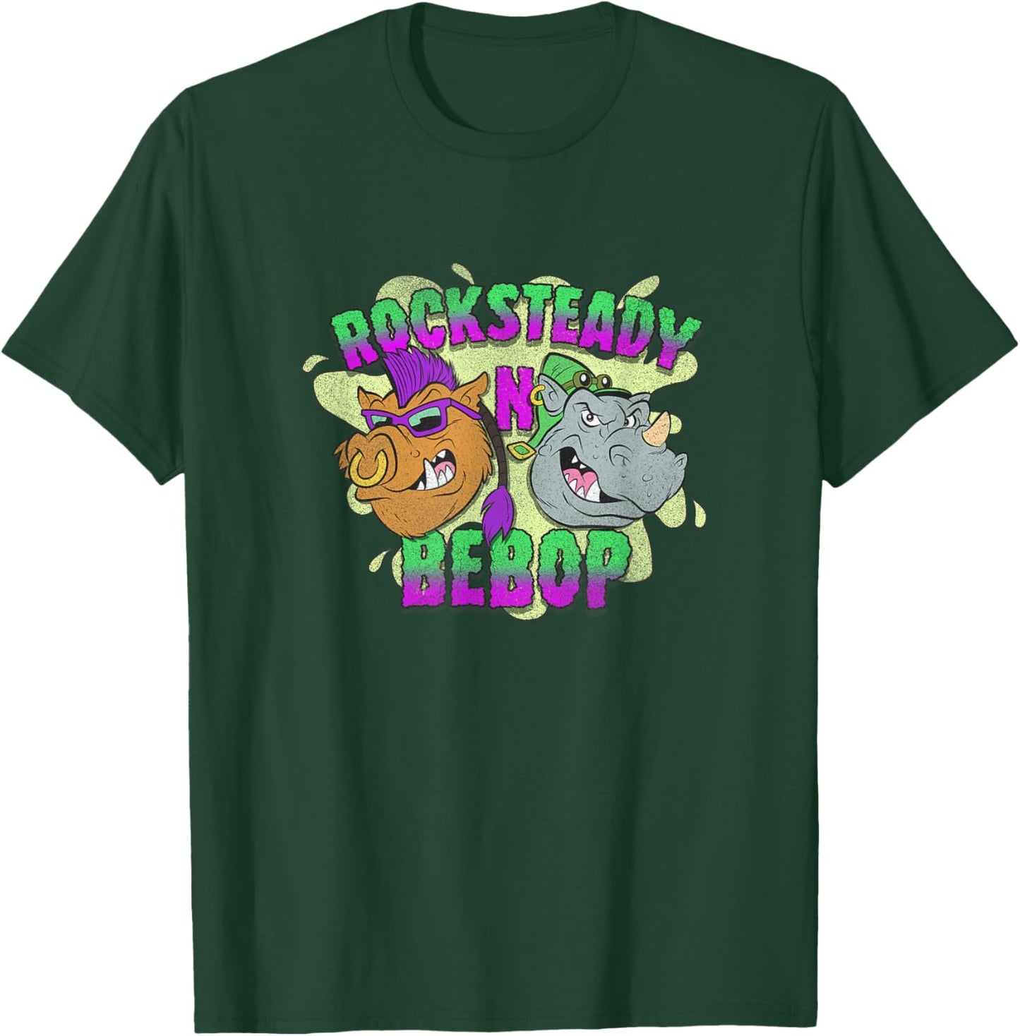 Teenage Mutant Ninja Turtles Rocksteady N Bebop Chest Poster T-Shirt - T-Shirt | Forest