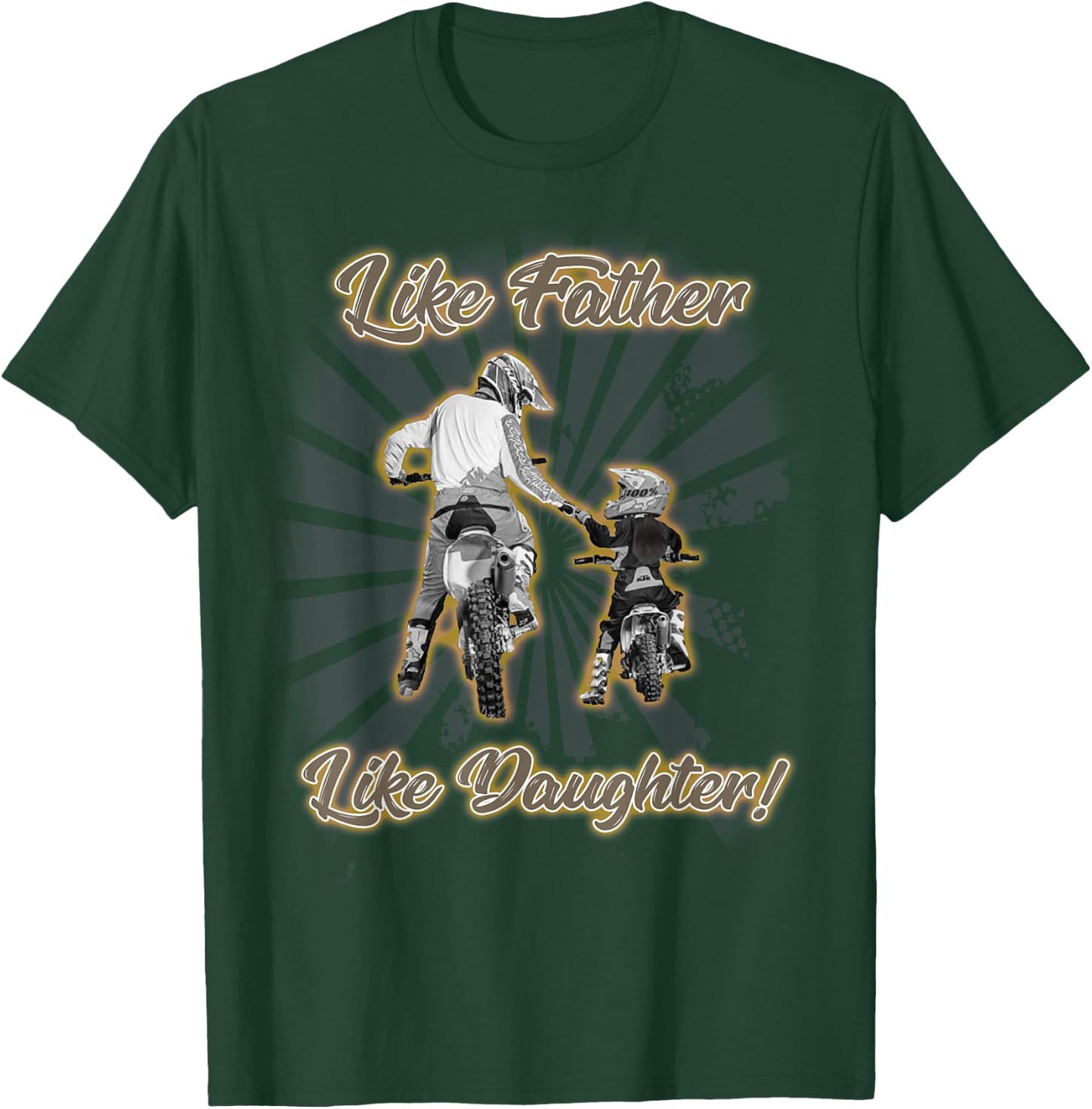 Like Father Like Daughter Dirt Bike Fathers Day Gift T-Shirt - T-Shirt | Forest
