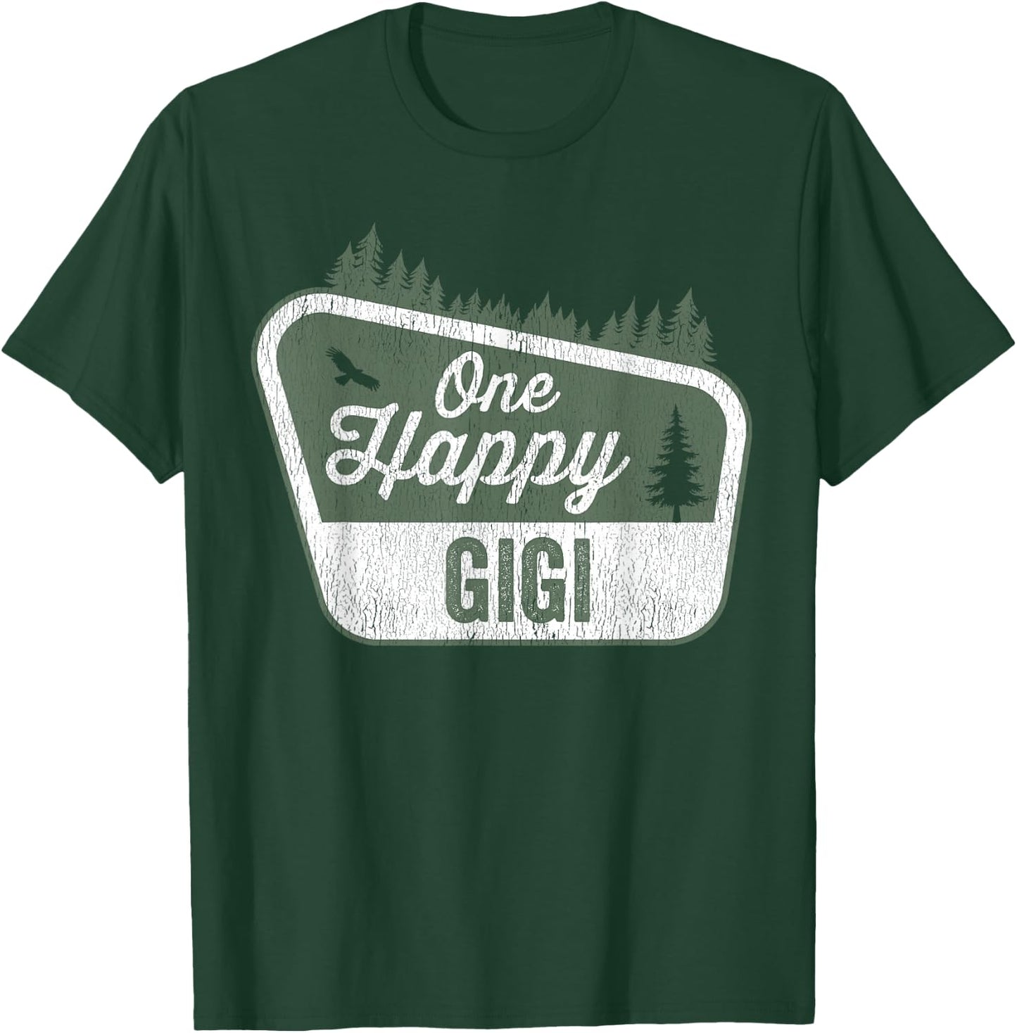 One Happy Gigi Matching Family Birthday Party Camping T-Shirt - T-Shirt | Forest