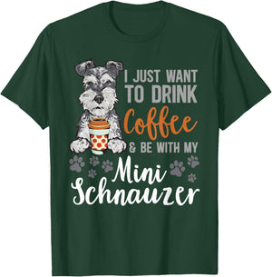 Miniature Schnauzer Dog Coffee Mini Schnauzer T-Shirt - T-Shirt | Forest