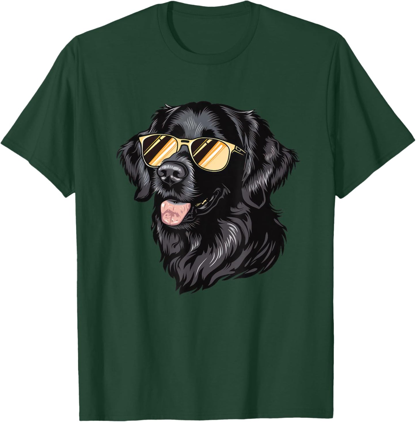 Flat Coated Retriever Dog Sunglasses Men Women Kids T-Shirt - T-Shirt | Forest