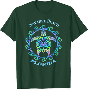 Navarre Beach Florida Vacation Colorful Turtle Women Kids T-Shirt - T-Shirt | Forest