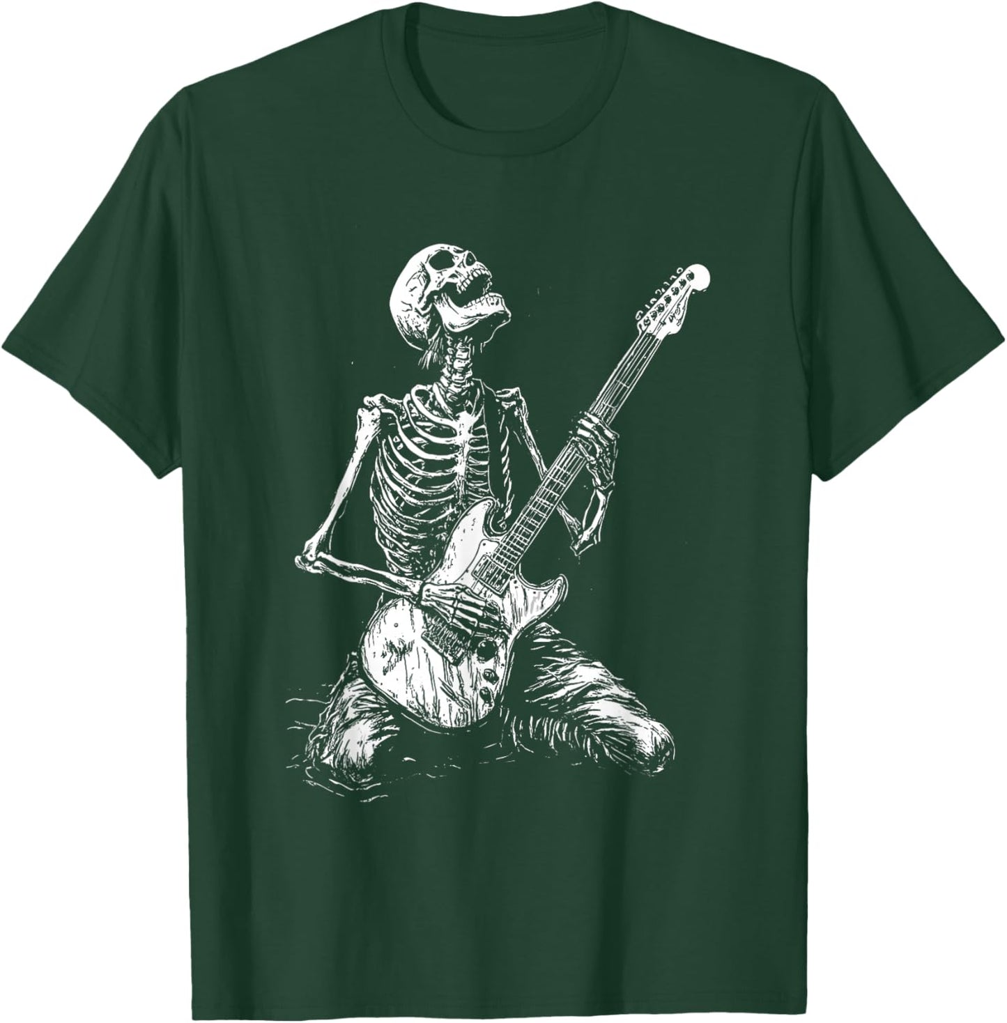 Skeleton Heavy Death Metal Rock Punk Gothic Guitar Grunge T-Shirt - T-Shirt | Forest