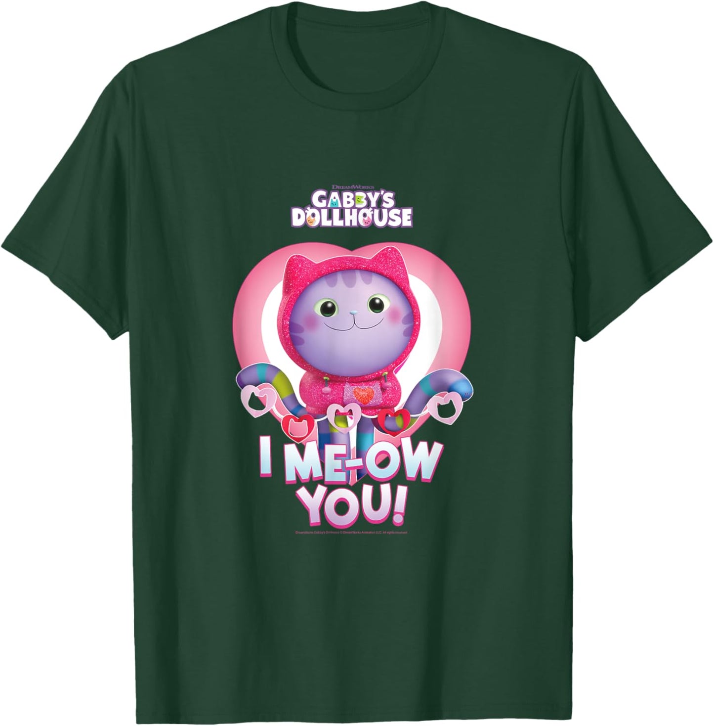 DreamWorks Gabby's Dollhouse Valentine's Day I Me-Ow You! T-Shirt - T-Shirt | Forest