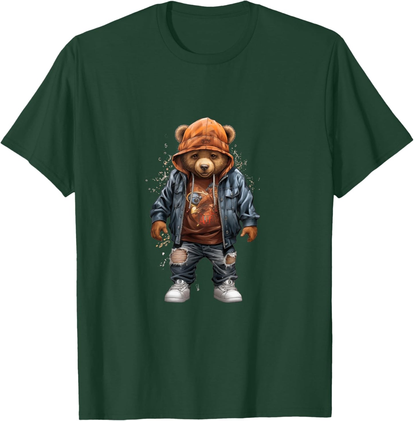 Urban hip hop novelty graphic teddy bear T-Shirt - T-Shirt | Forest