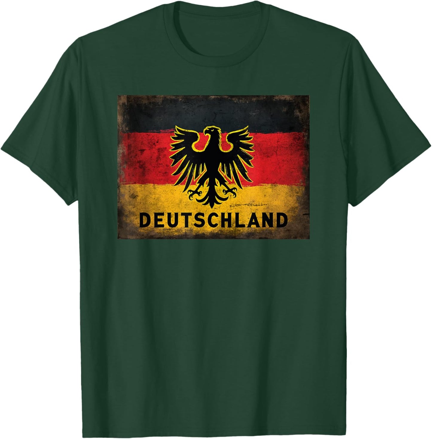 Vintage Deutschland Flag – Classic German Pride Distressed T-Shirt - T-Shirt | Forest