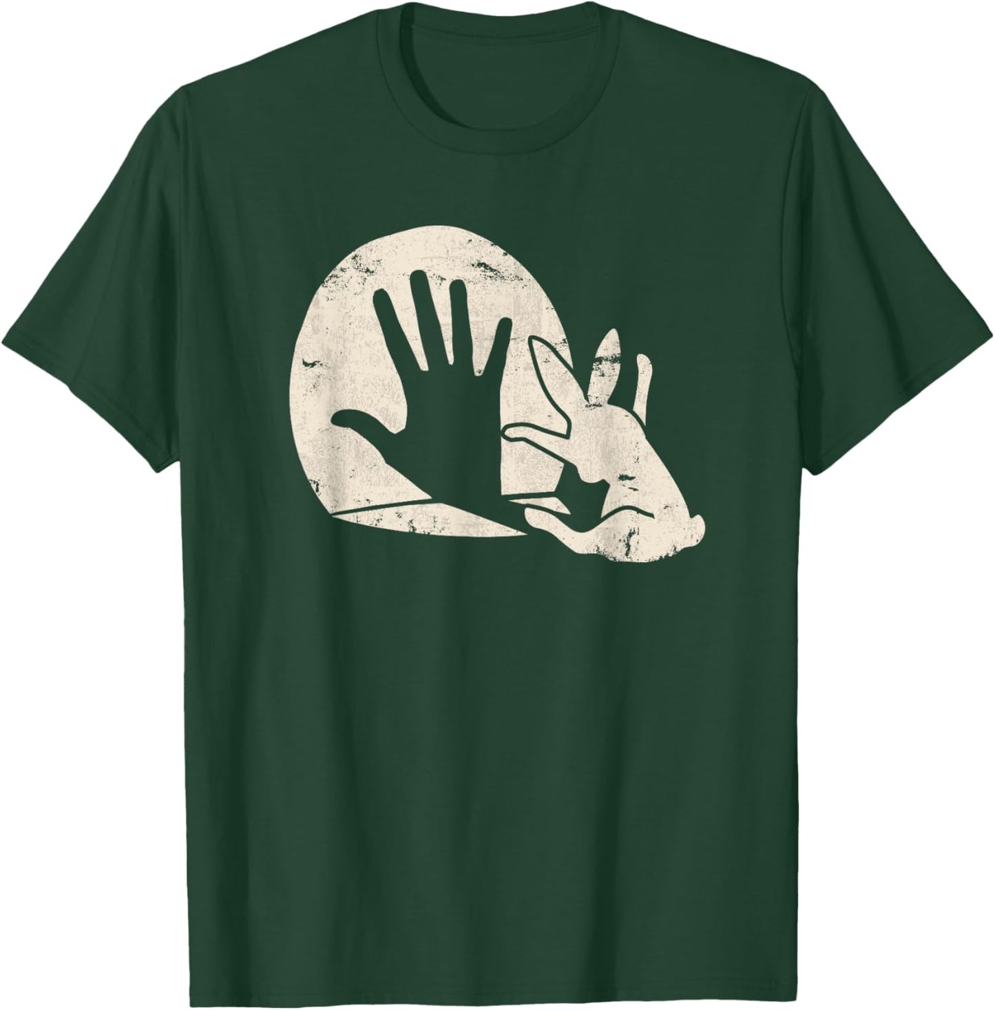 Rabbit Hand Shadow Puppet Bunny Animal Shadow T-Shirt - T-Shirt | Forest