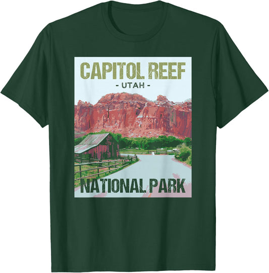 Capitol Reef National Park Utah Poster Design T-Shirt - T-Shirt | Forest
