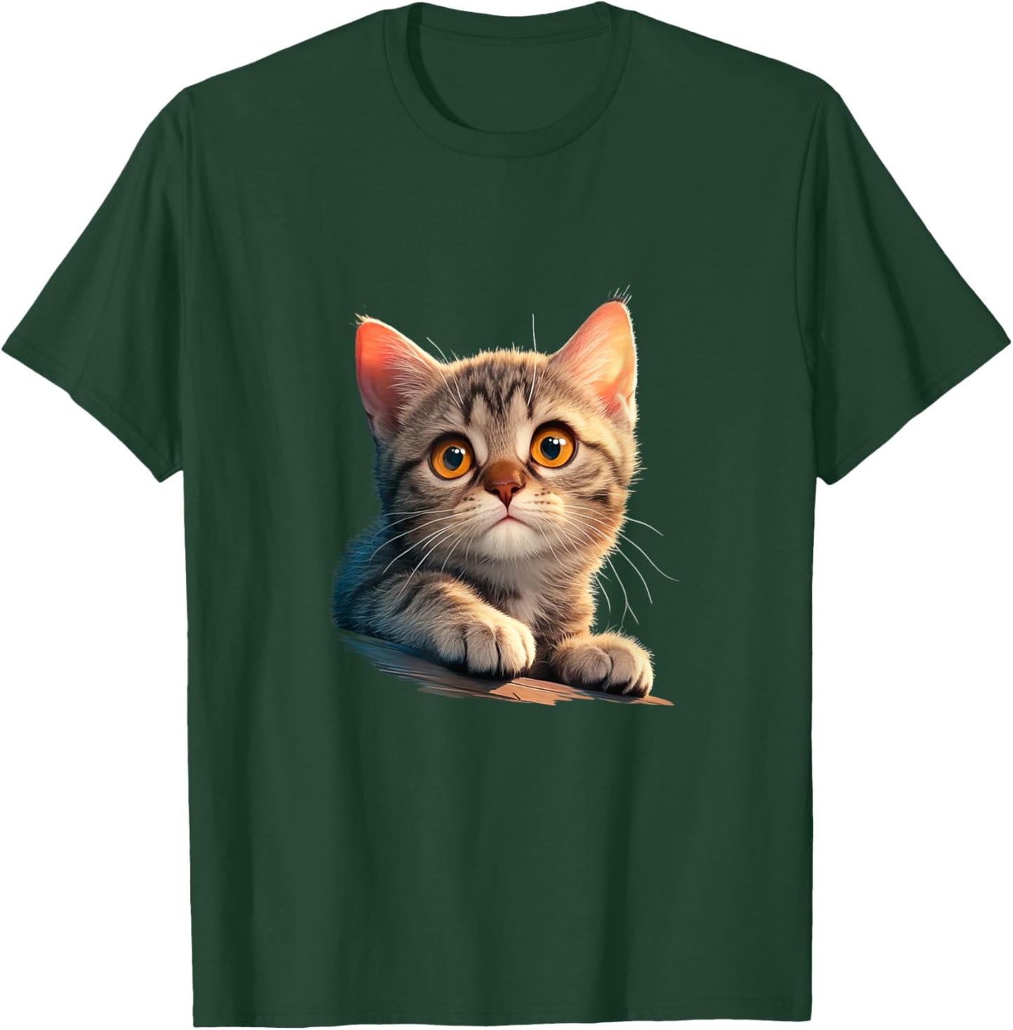 Adorable Realistic Kitten Cat Lovers Design Women Kids T-Shirt - T-Shirt | Forest