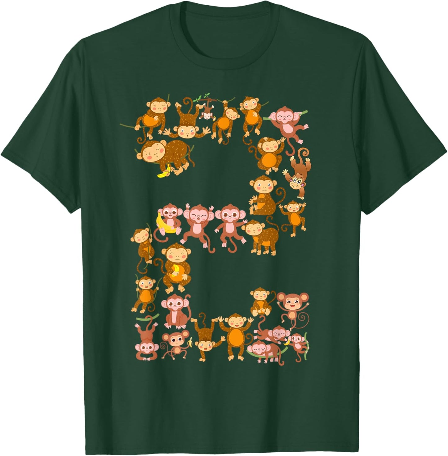 Toddler 2nd Birthday Monkey Themed 2 Year Old Monkeys Lovers T-Shirt - T-Shirt | Forest