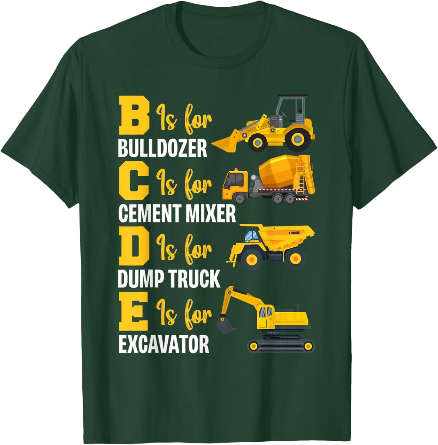 Construction Lover Gift Co. Heavy Equipment Construction Operator - Adults & Kids - Black - Short Sleeve - Modern Style - Letter Print - Construction, Excavation, Dump Truck Themed T-Shirt - T-Shirt | Forest