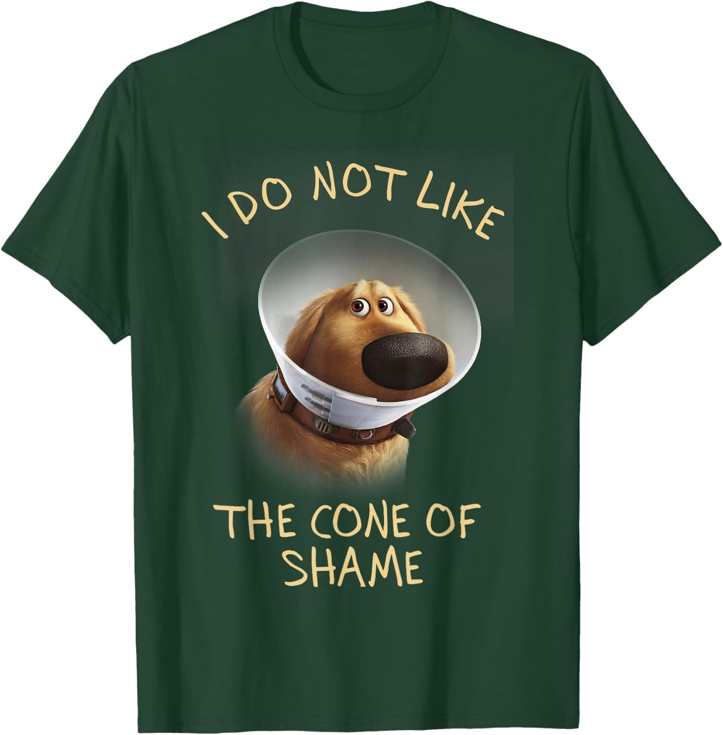 Disney Pixar Up Dug Sad Cone of Shame Graphic T-Shirt - T-Shirt | Forest