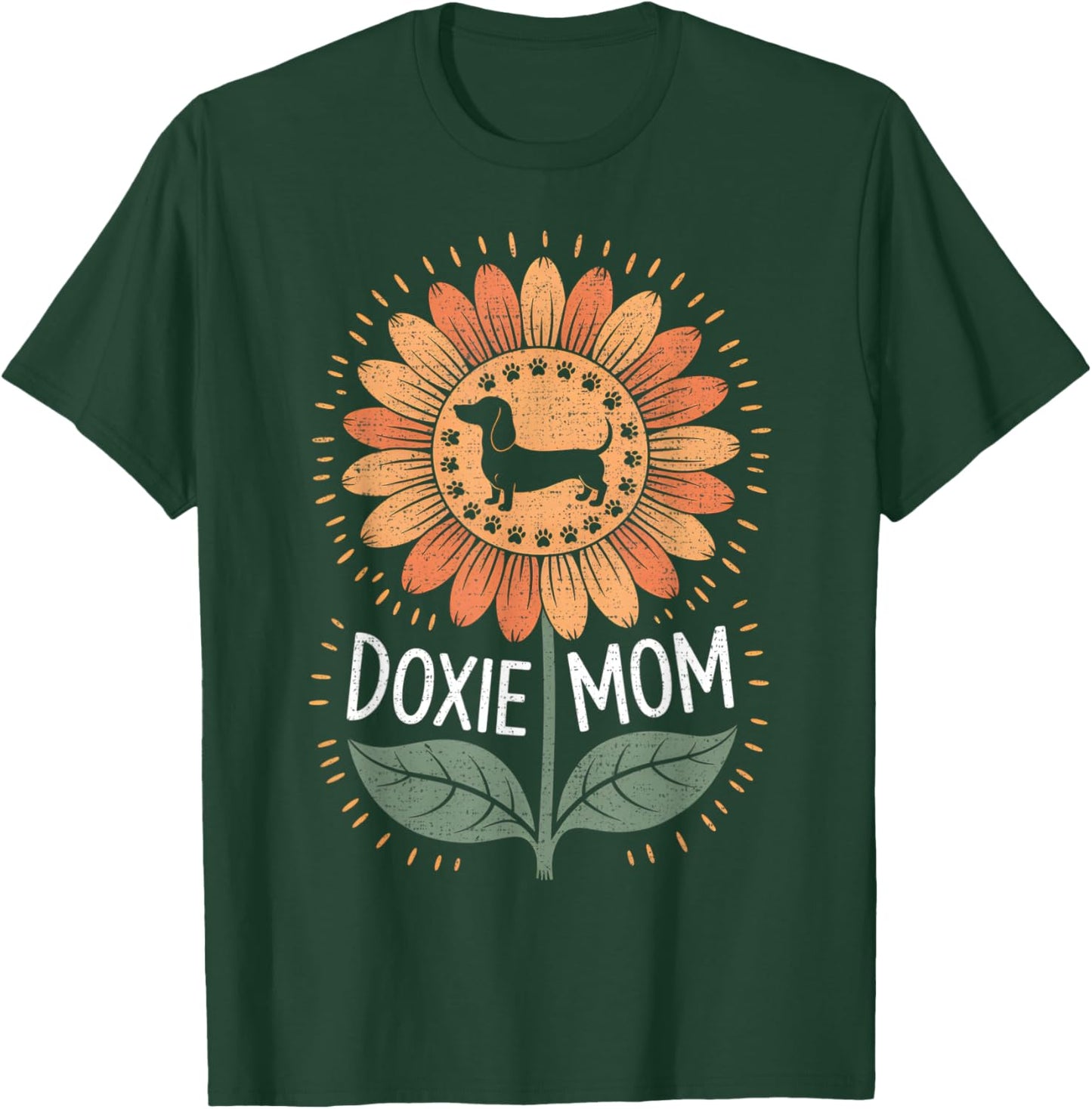 Doxie Mom Sunflower Dachshund Dog Lover T-Shirt - T-Shirt | Forest