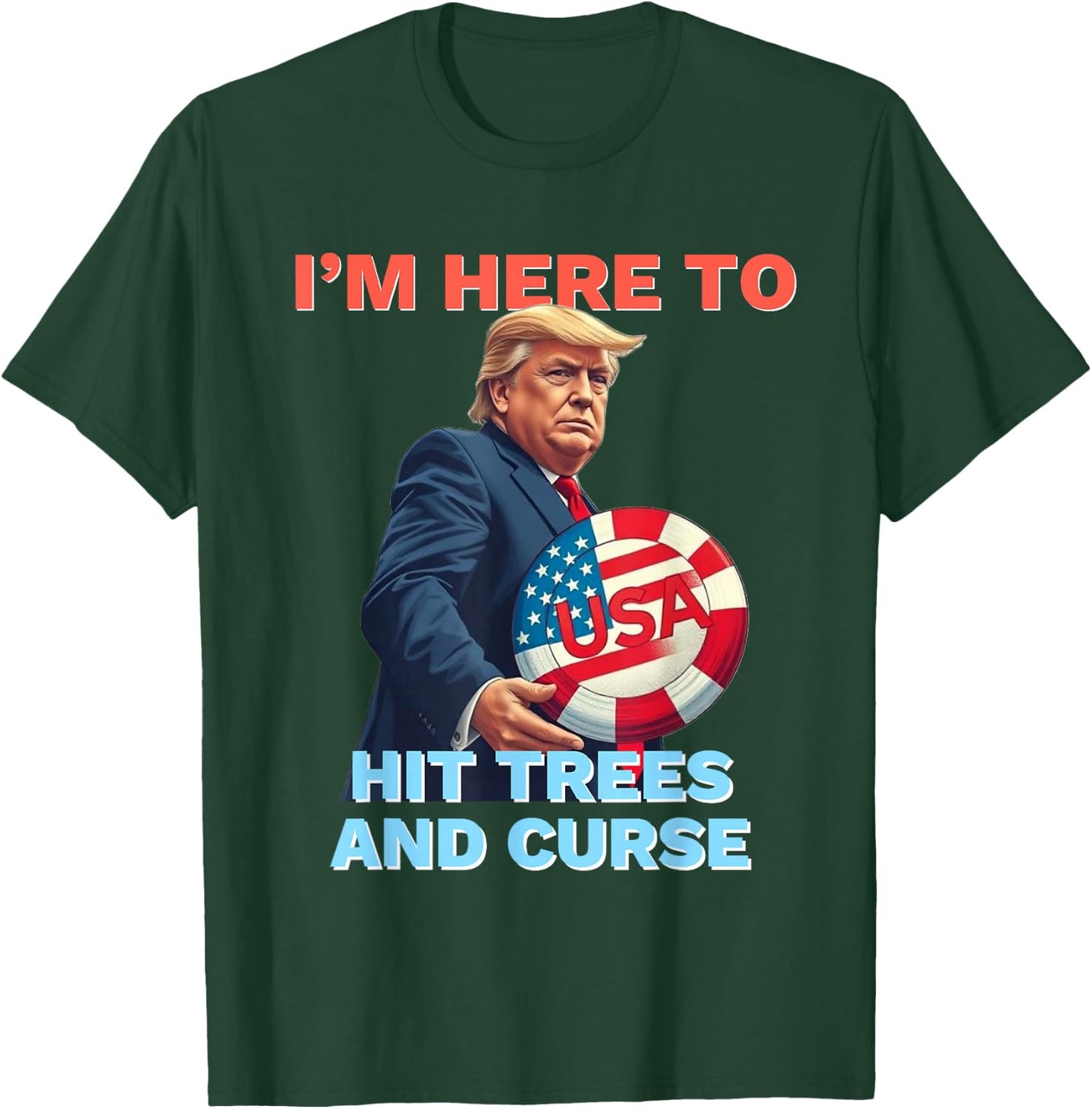 Disc Golf Shirt Funny Hit Trees and Curse Retro Disc Golf T-Shirt - T-Shirt | Forest