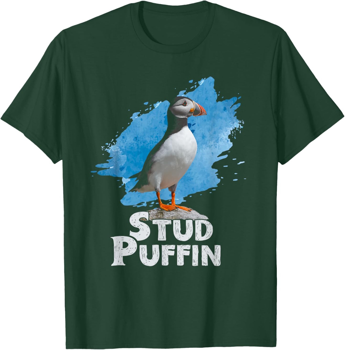 Stud Puffin Pajamas Retro Vintage Style Stud Puffin Bird T-Shirt - T-Shirt | Forest