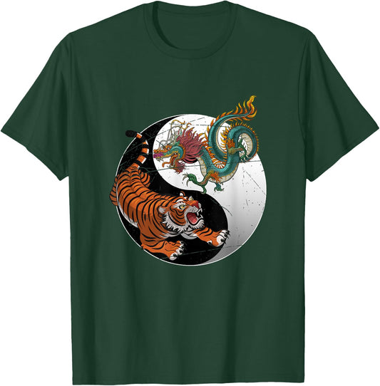 Asian Dragon Tiger Yin Yang Tiger T-Shirt - T-Shirt | Forest
