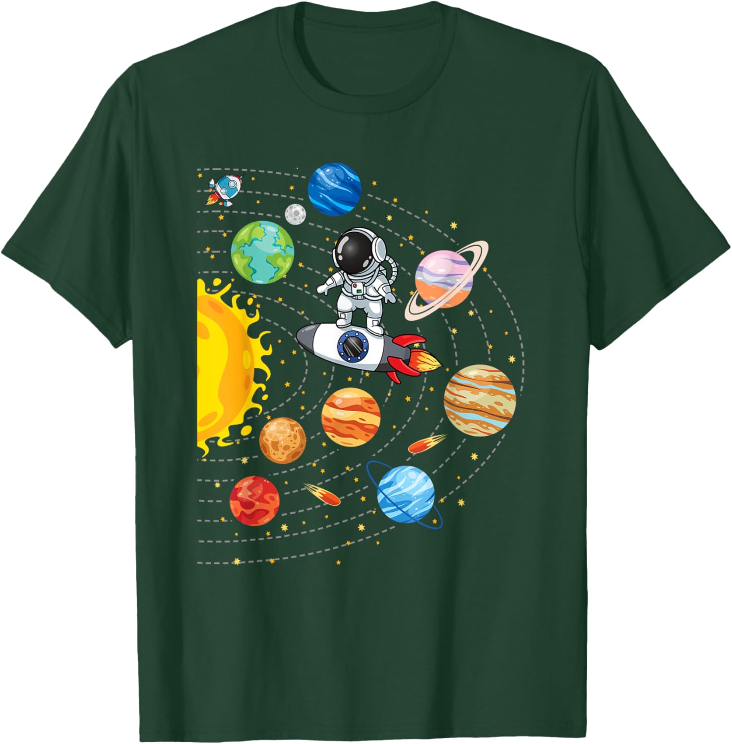 Solar System Planets Science Space Astronaut Universe Galaxy T-Shirt - T-Shirt | Forest