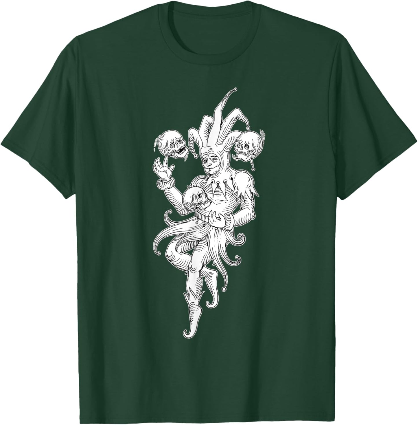 Jester Juggling Skulls T-Shirt - T-Shirt | Forest