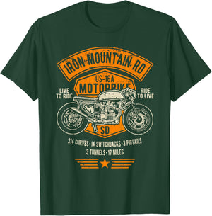 Iron Mountain Road US-16A South Dakota Motorcycle Design T-Shirt - T-Shirt | Forest