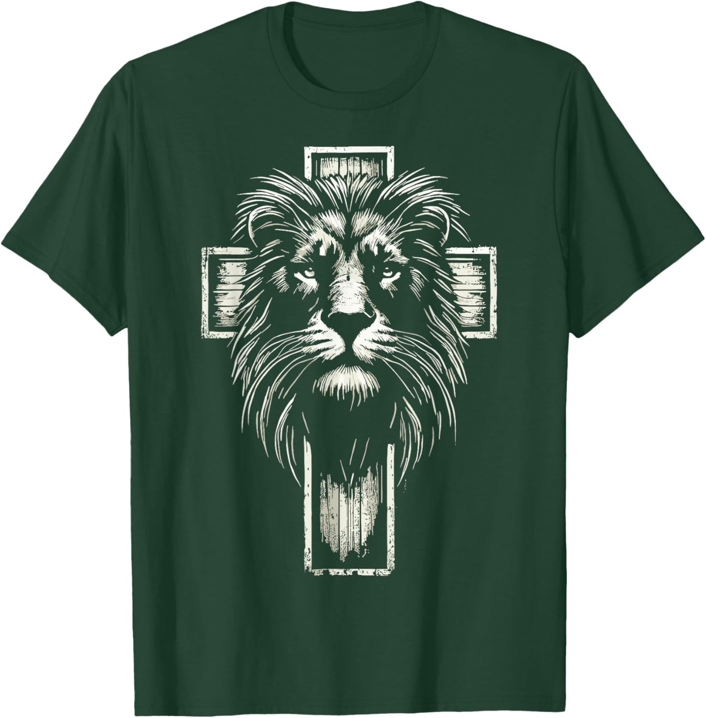 Christian Cross Lion of Judah T-Shirt - T-Shirt | Forest
