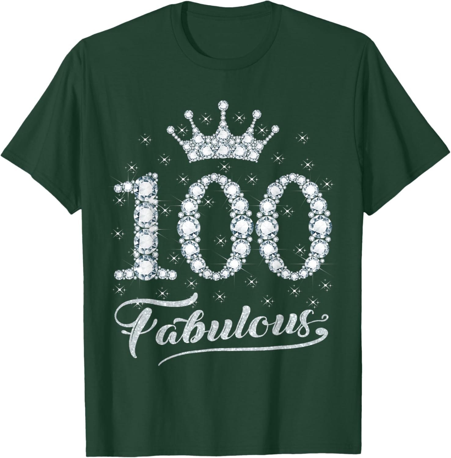 100 Fabulous 100 Years Old Happy 100th Birthday Girl Women T-Shirt - T-Shirt | Forest