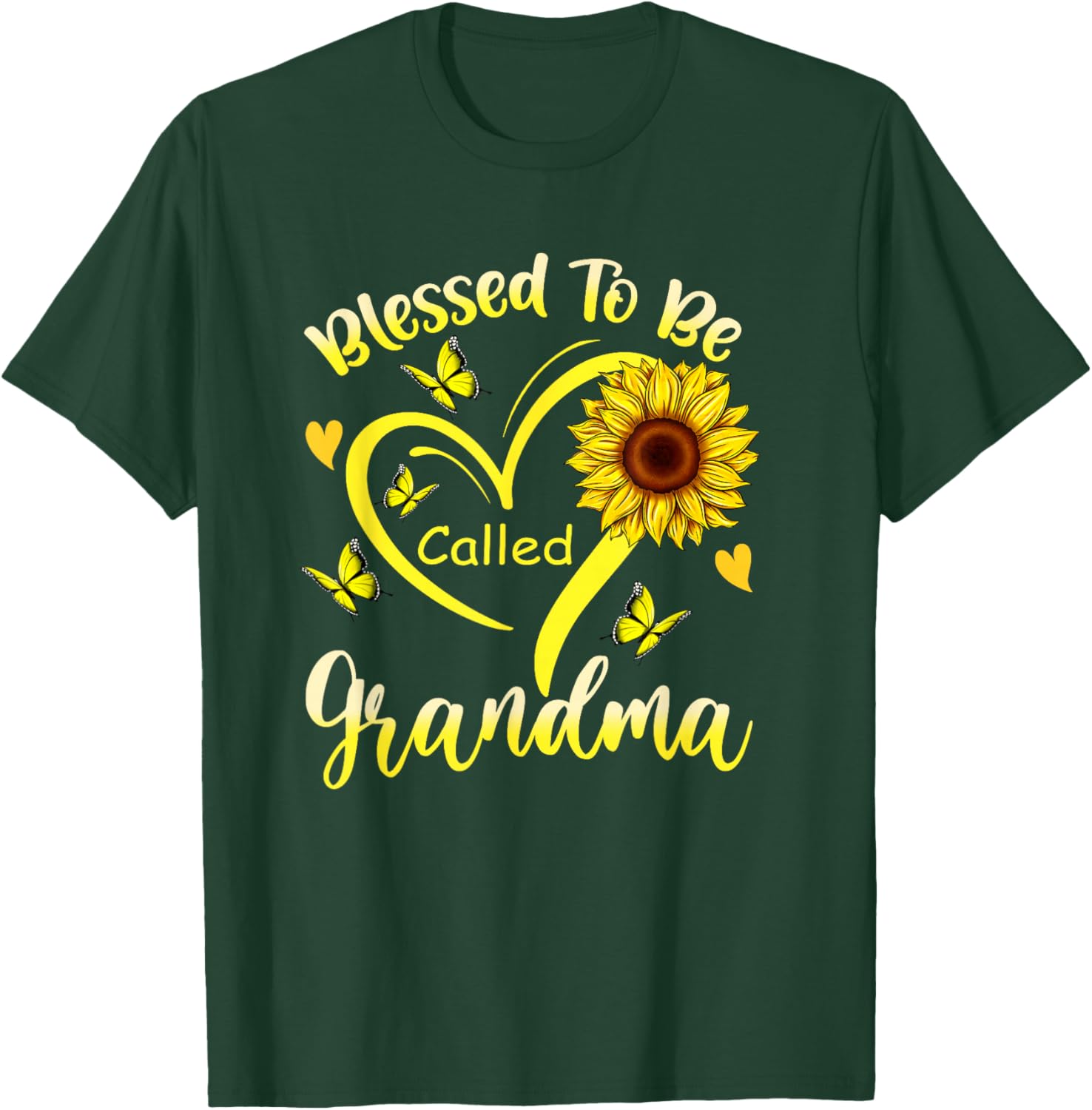 Blessed to Be Called Grandma Sunflower Floral Mothers Day T-Shirt - T-Shirt | Forest