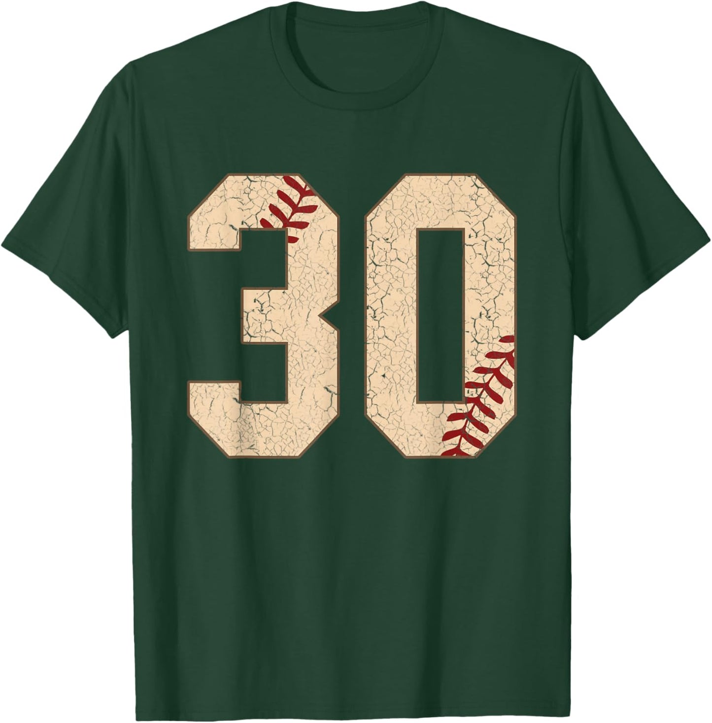 30th Birthday Gift Baseball and Softball 30 Years Old T-Shirt - T-Shirt | Forest