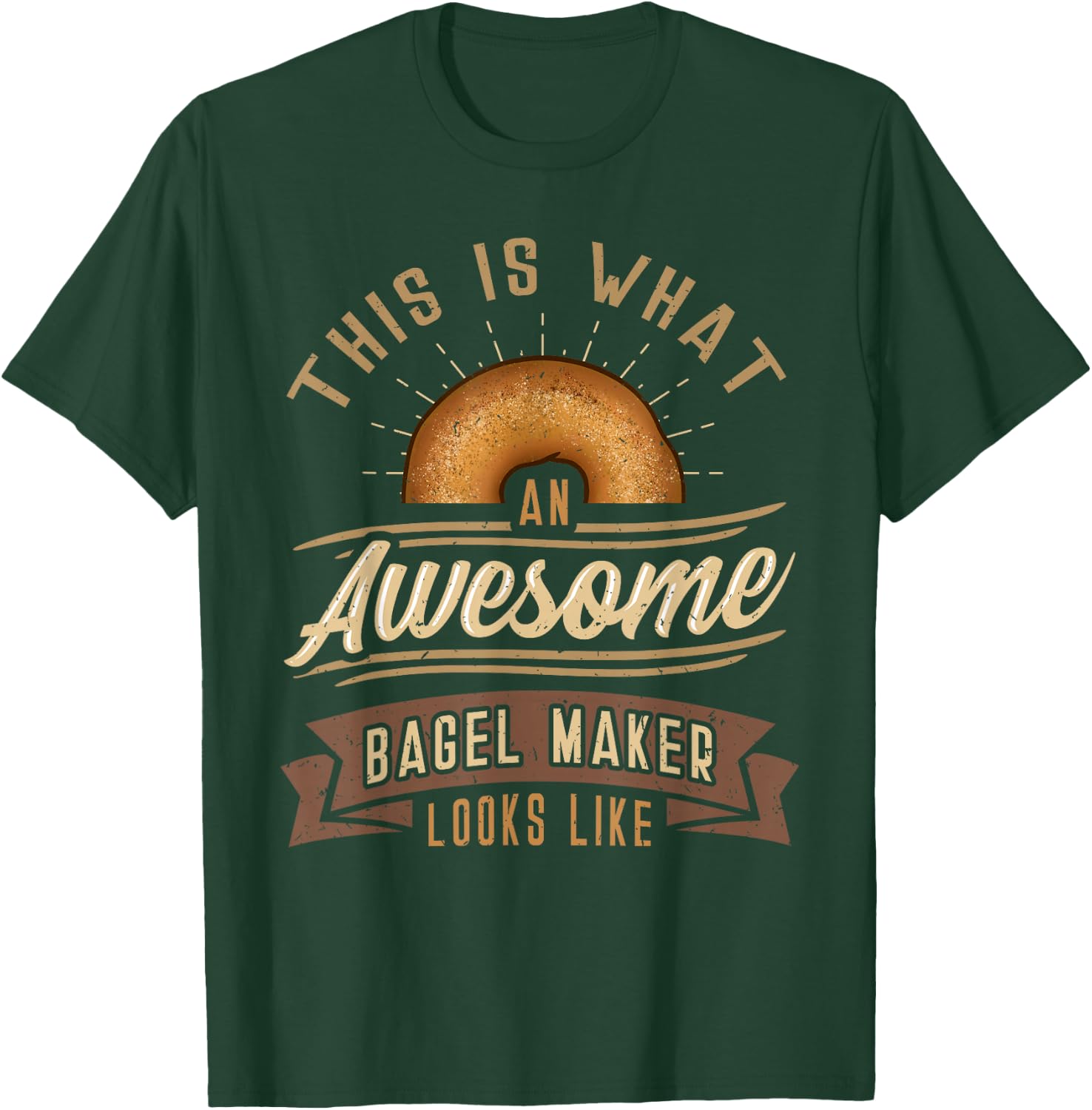 Bagel Roll Lover Baker Wheat Bakery Jewish Bread Gift T-Shirt - T-Shirt | Forest
