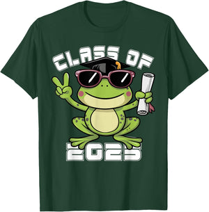 Peace Sign Hand Frog Class of 2025 Graduation T-Shirt - T-Shirt | Forest