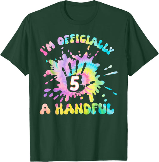 Kids I'm Officially a Handful 5th Birthday Party Funny Five T-Shirt - T-Shirt | Forest