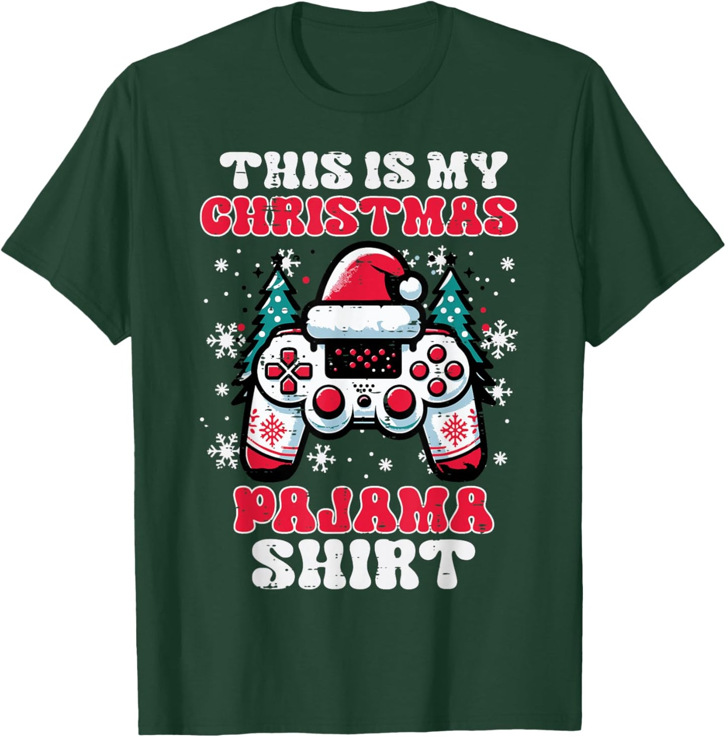 This My Christmas Pajama Shirt Gaming Xmas Men Boys Kids T-Shirt - T-Shirt | Forest