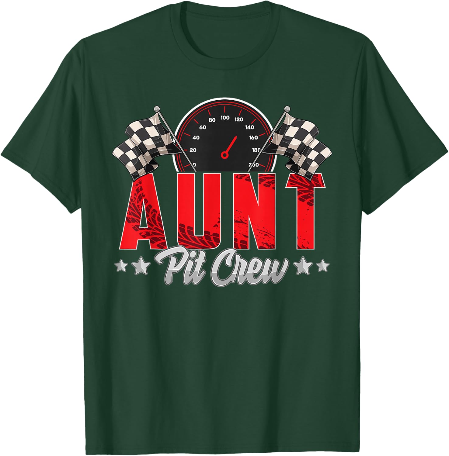 Race Car Birthday Party Racing Family Aunt Pit Crew T-Shirt - T-Shirt | Forest