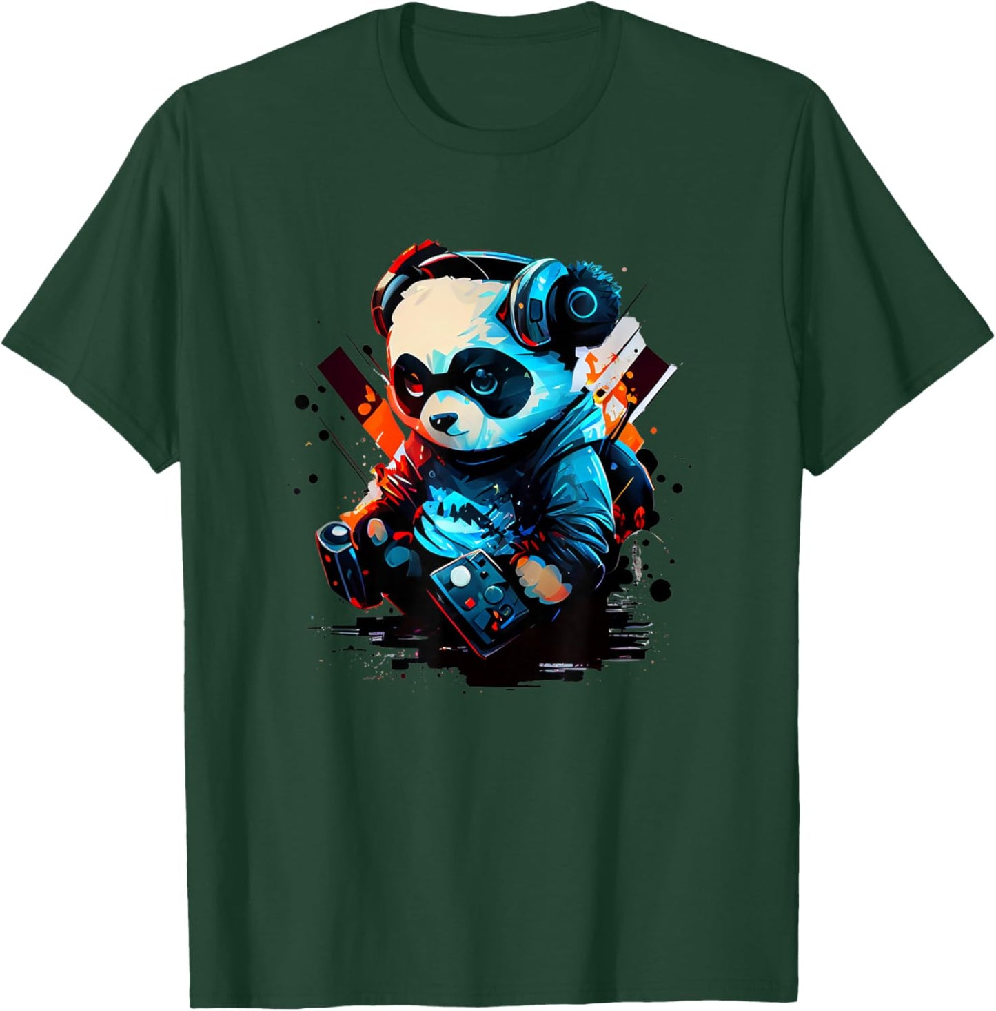 Music Gaming Panda T-Shirt - T-Shirt | Forest