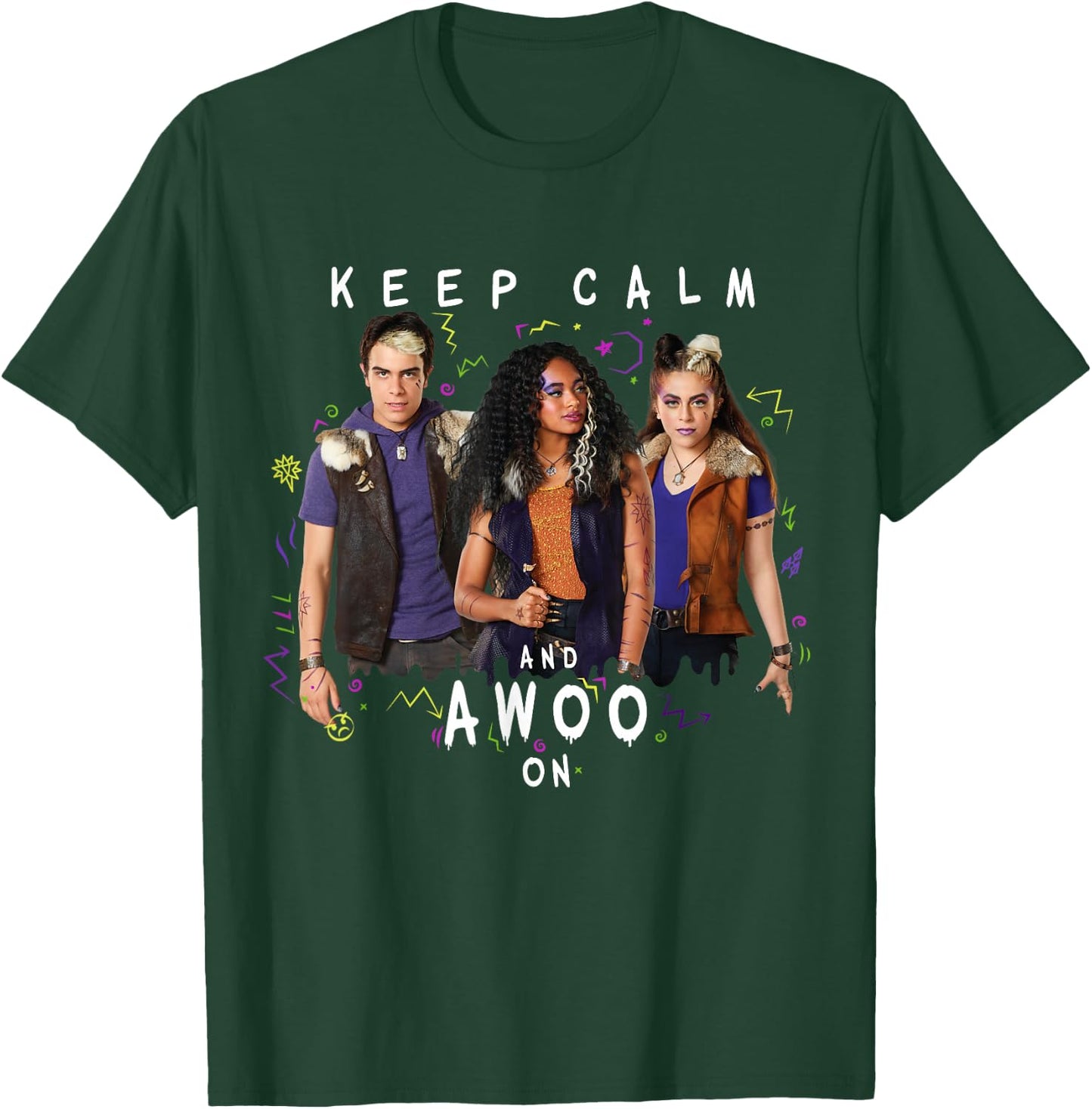 Disney Channel Zombies 2 Keep Calm and Awoo On T-Shirt - T-Shirt | Forest
