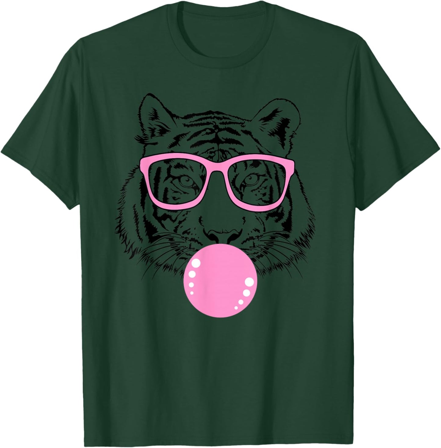 Women's Fun Pink Tiger with Glasses, Tigers for Kids T-Shirt - T-Shirt | Forest