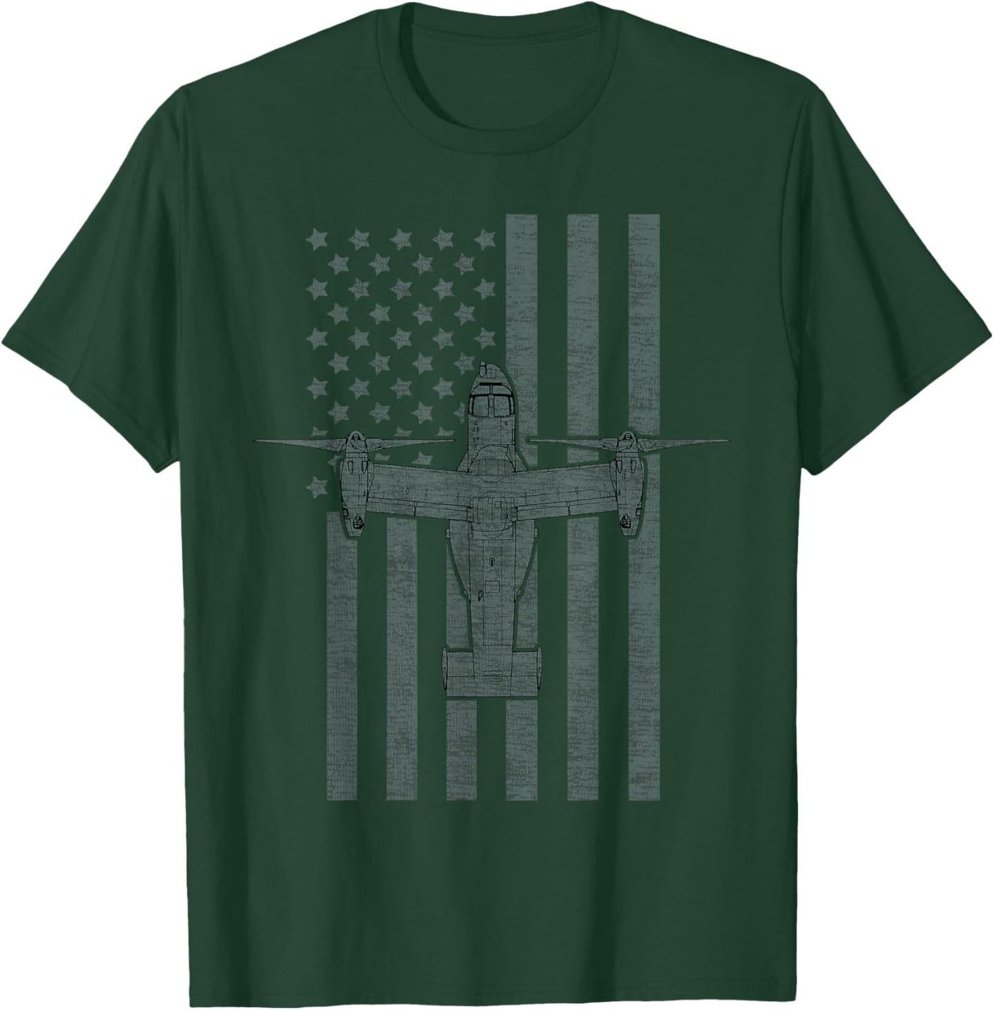V-22 Osprey Aircraft US Military Helicopter T-Shirt - T-Shirt | Forest