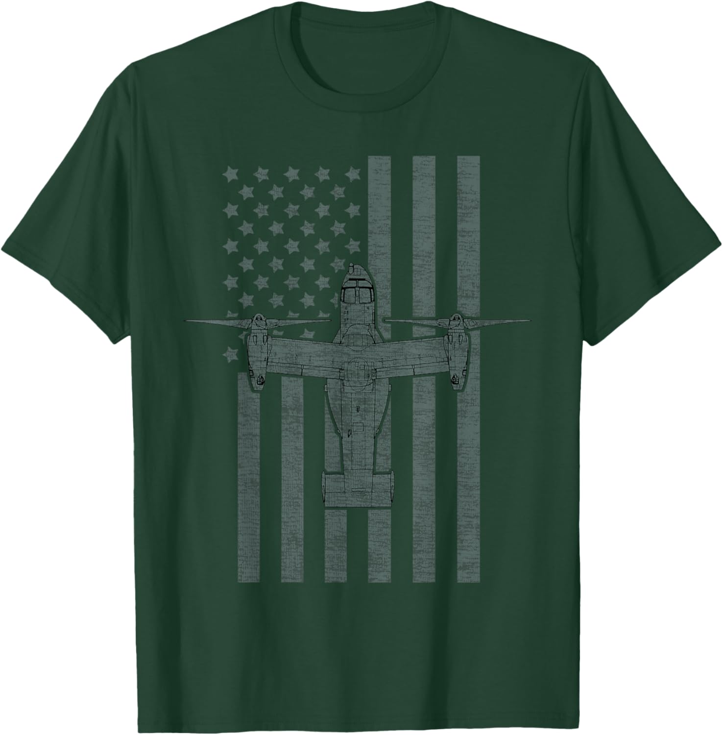 V-22 Osprey Aircraft US Military Helicopter T-Shirt - T-Shirt | Forest