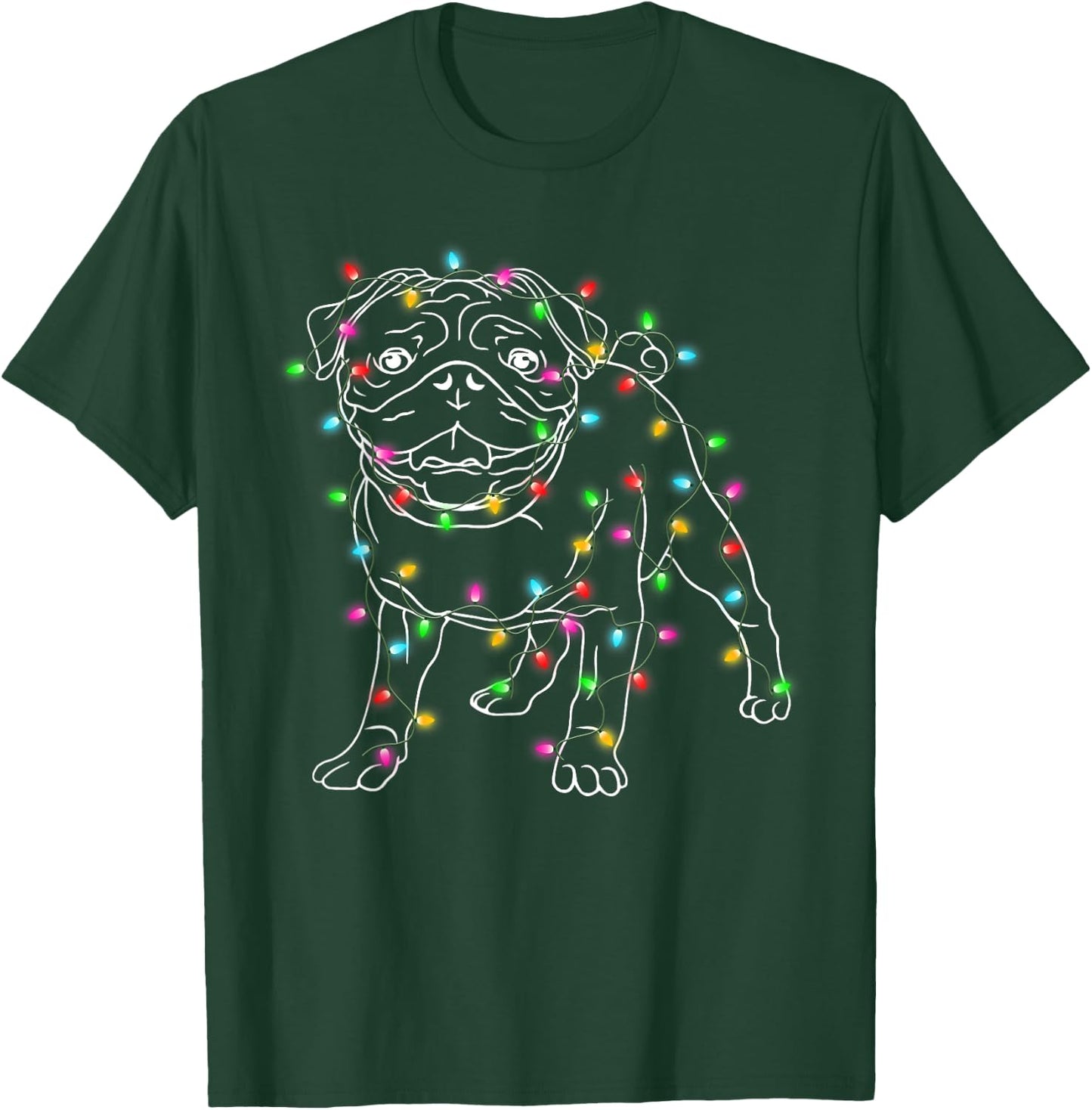 Pug Dogs Tree Christmas Sweater Xmas Pet Animal Dog Gifts T-Shirt - T-Shirt | Forest
