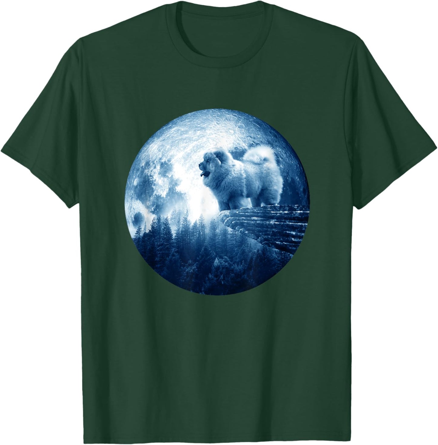 Rough Chow Chow Dog Moon Dog Mom Dad Women Men Dog Lovers T-Shirt - T-Shirt | Forest