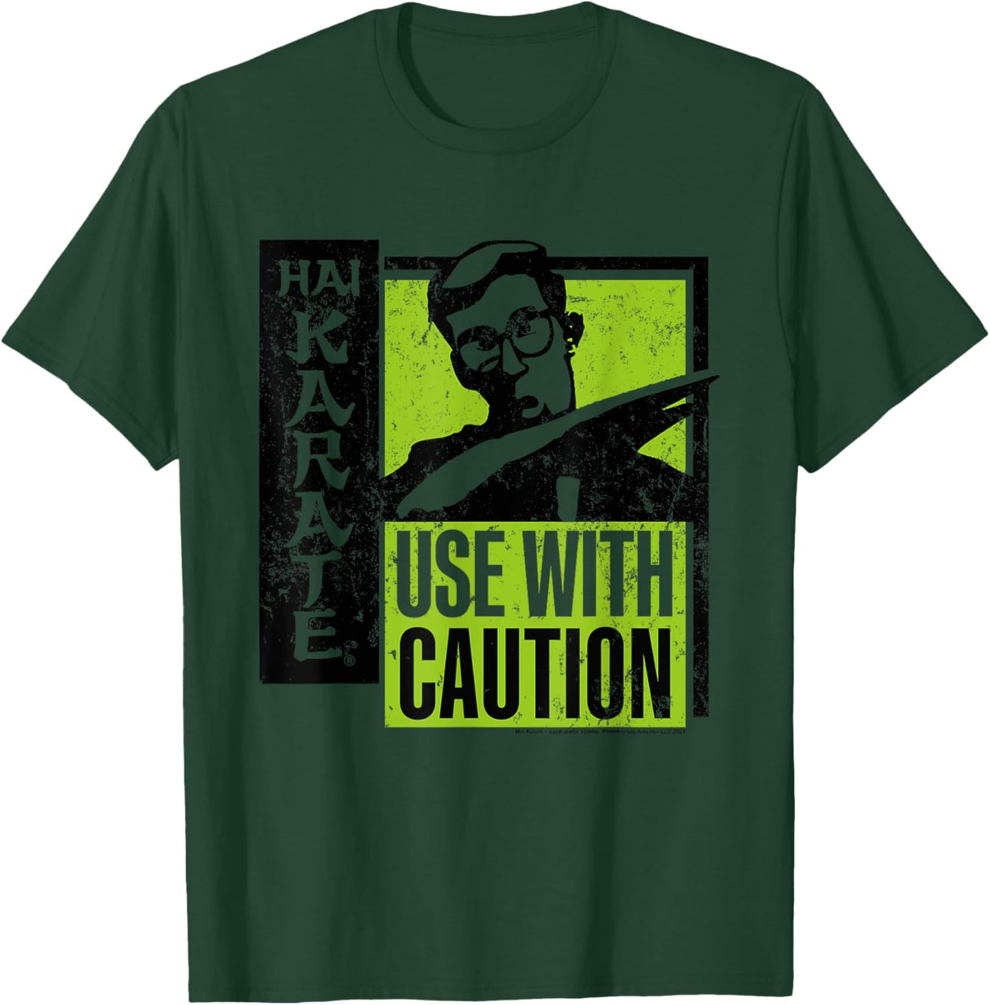 Hai Karate Use With Caution Black And Green Retro Aftershave T-Shirt - T-Shirt | Forest
