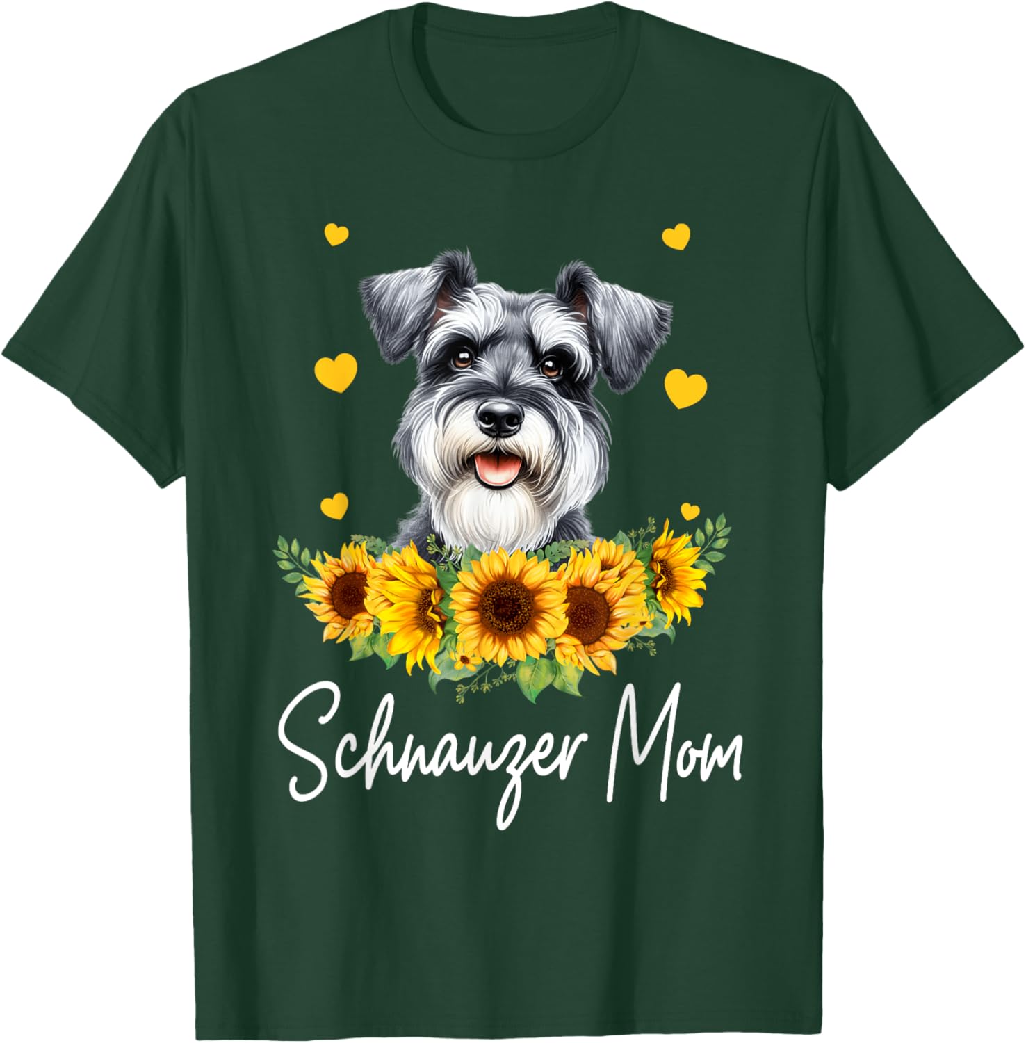 Sunflower Schnauzer Mom Dog Lover T-Shirt - T-Shirt | Forest