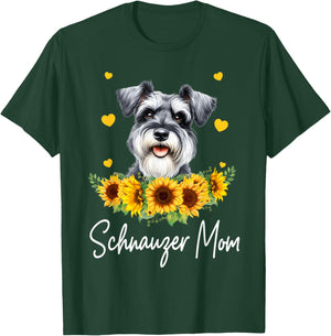 Sunflower Schnauzer Mom Dog Lover T-Shirt - T-Shirt | Forest