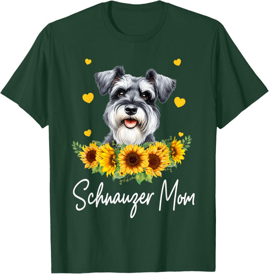 Sunflower Schnauzer Mom Dog Lover T-Shirt - T-Shirt | Forest