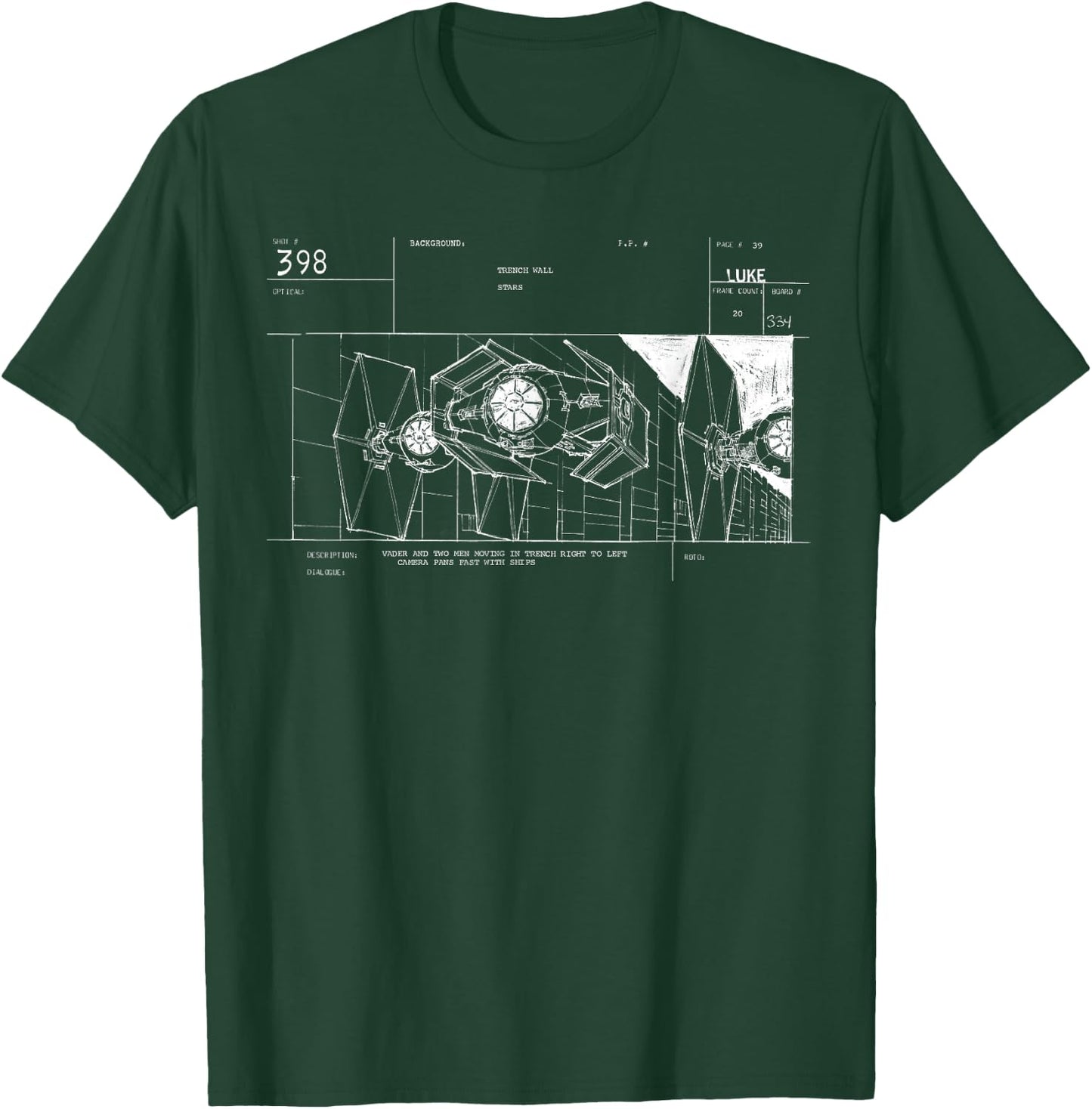 Star Wars TIE Fighters Retro Story Board Movie T-Shirt - T-Shirt | Forest
