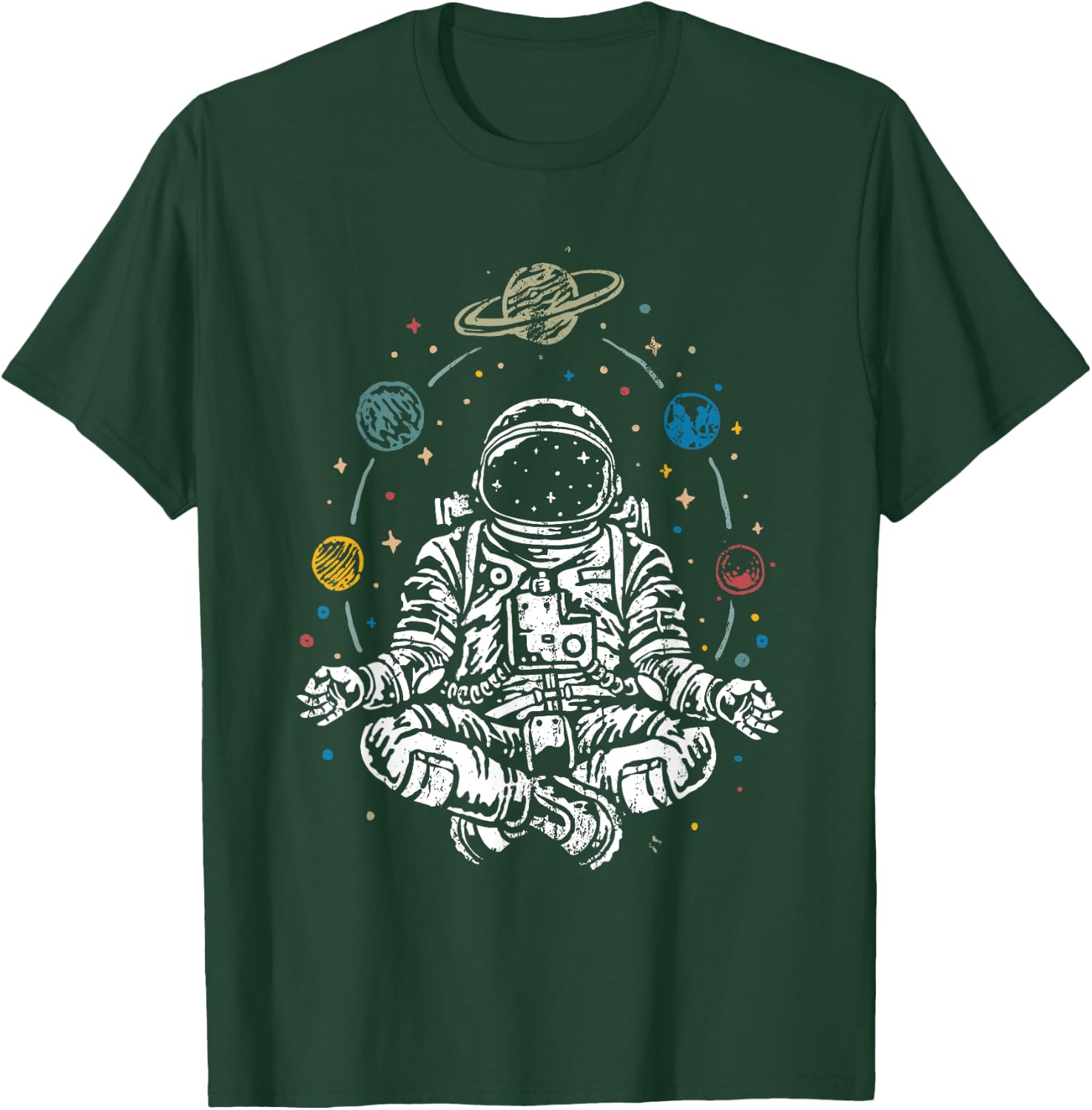 Namaste Planet Outer Space Cosmonaut Yoga Gift Astronaut T-Shirt - T-Shirt | Forest