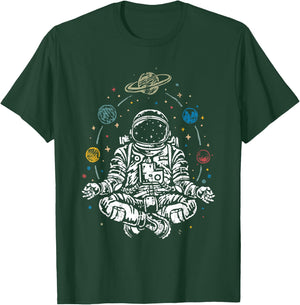 Namaste Planet Outer Space Cosmonaut Yoga Gift Astronaut T-Shirt - T-Shirt | Forest