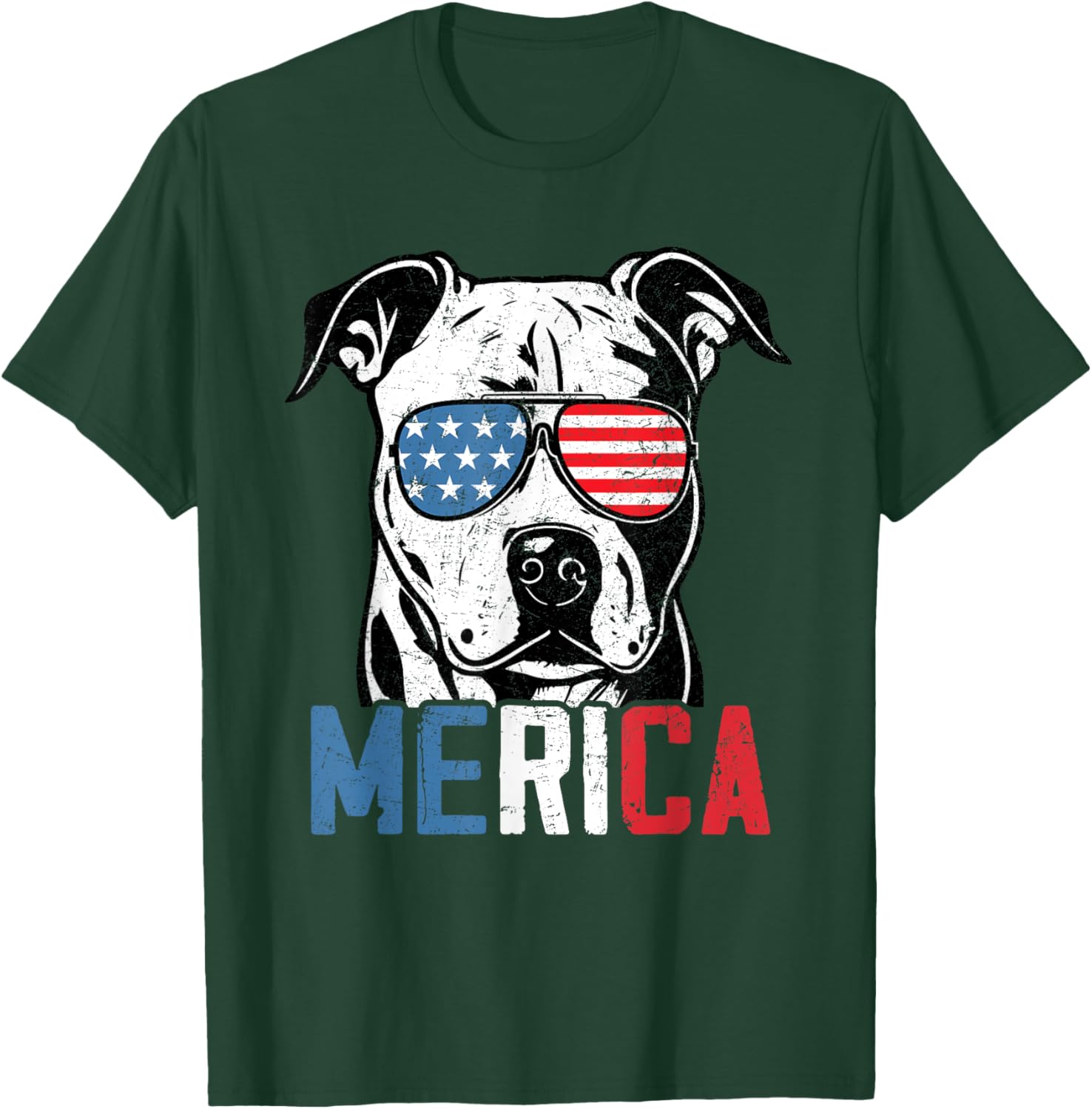 Patriotic Dogo Argentino Dog Merica 4th Of July Funny T-Shirt - T-Shirt | Forest