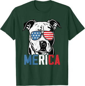 Patriotic Dogo Argentino Dog Merica 4th Of July Funny T-Shirt - T-Shirt | Forest