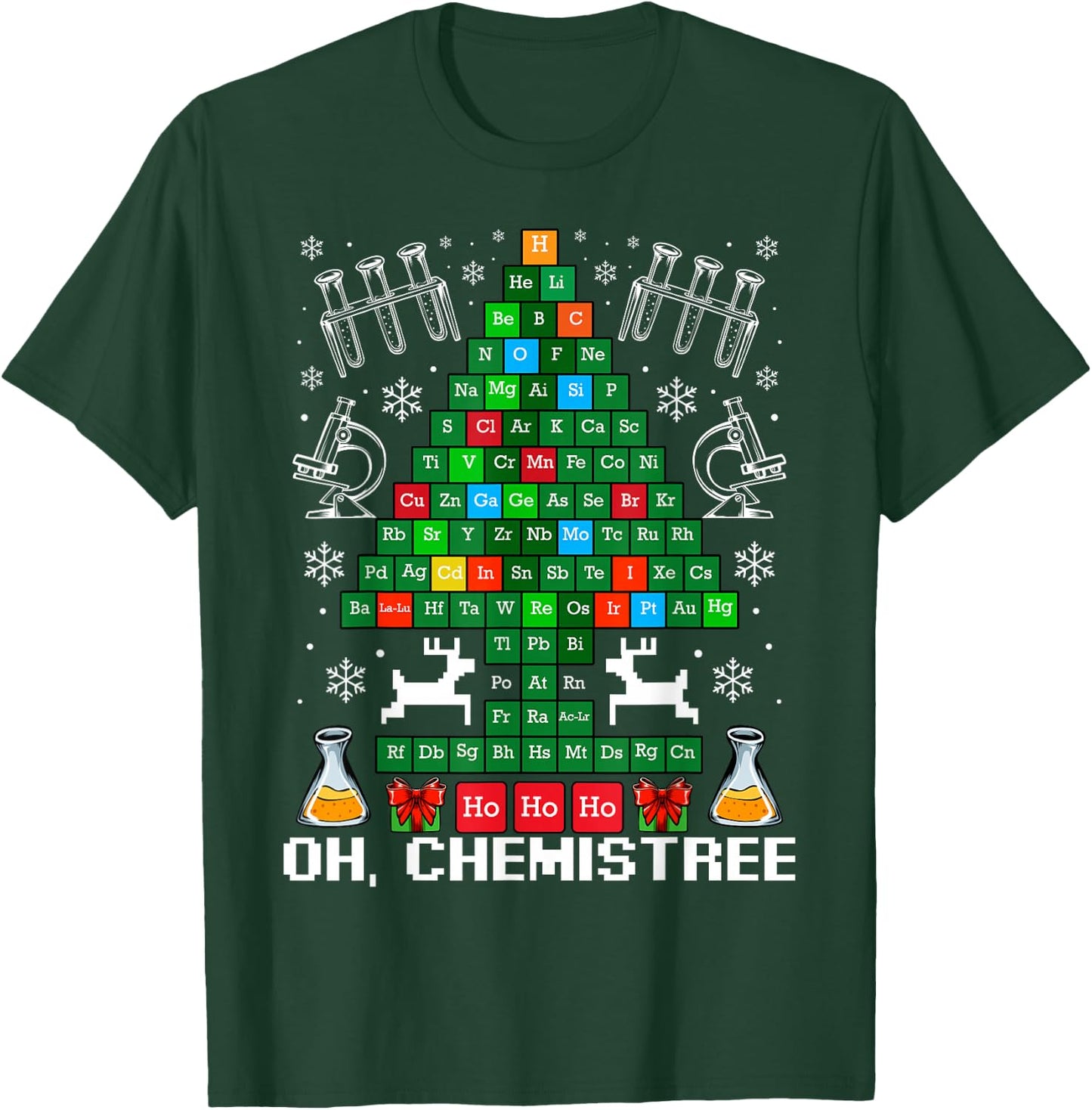 Oh Chemistree Christmas Tree Chemistry Science Funny T-Shirt - T-Shirt | Forest